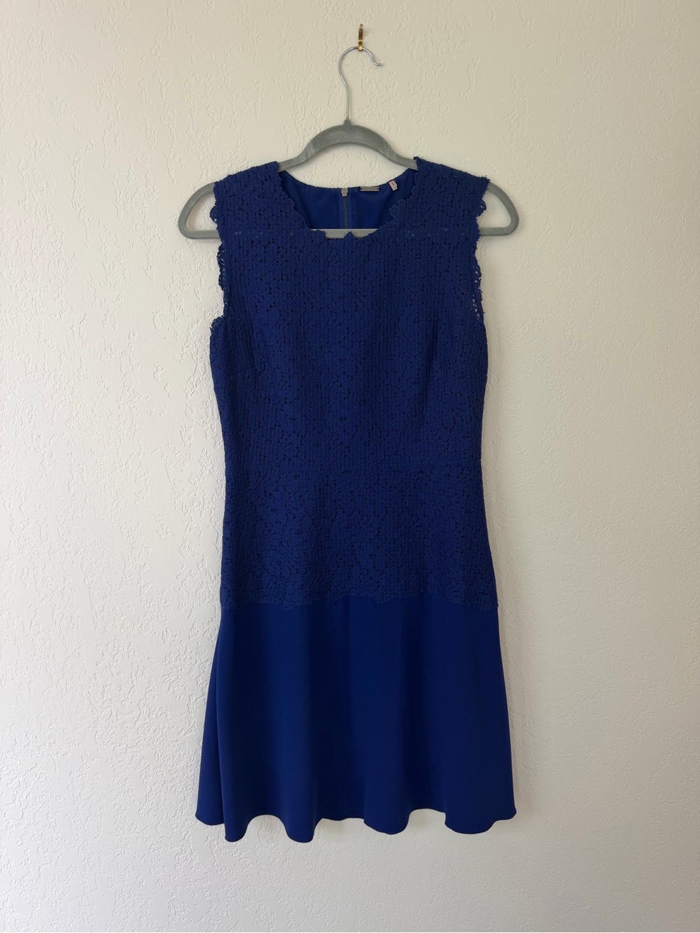 Elie Tahari Royal Blue Lace Fit-and-Flare Dress